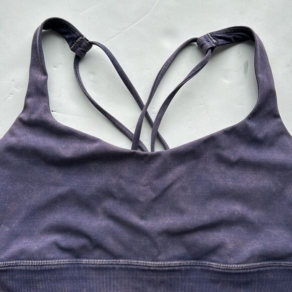 Lululemon Free To Be Bra Long Line *Rib Snow Wash Midnight Orchid Size 10 - Picture 6 of 14